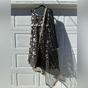 Brand new black and white Lengha choli